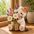 Wildflower Crochet Cat – Handmade “Bloom Your Own Way” Gift