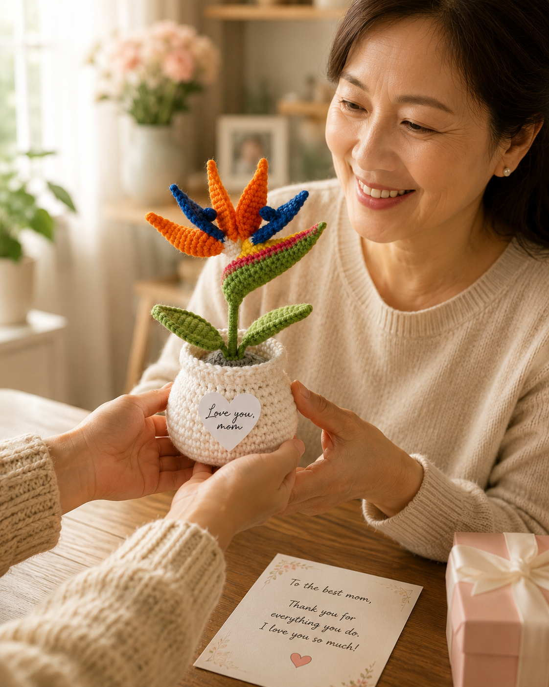 Handmade Crochet Bird of Paradise Flower Pot – Mother's Day Gift