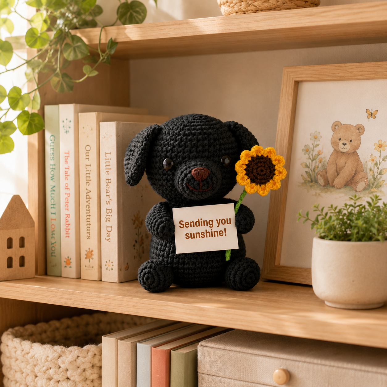Handmade Crochet Turtle Plush – Positive Emotional Support Desk Decor
