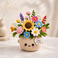 Handmade Crochet Birthday Flower Pot – Happy Birthday Floral Gift