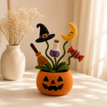 Handmade Crochet Halloween Pumpkin Pot Decor