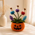 Handmade Crochet Magic Potion Halloween Pumpkin Pot