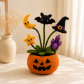 Handmade Crochet Night Magic Halloween Pumpkin Pot