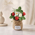 Crochet Strawberry Potted Plants – Handmade Aesthetic Desk Decor