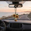 Crochet Bee Car Hanging – Handmade Car Mirror Charm