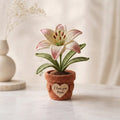 Crochet Lily Flower Pot – Handmade Personalized Gift for Mom
