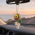 Crochet Bumble Bee Car Hanging – Handmade Bee Car Mirror Charm