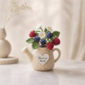 Crochet Berry Watering Can – Handmade Blueberry & Raspberry Decor