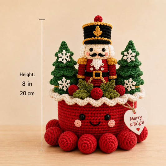 Artisanal Crochet Nutcracker Village Scene – Cozy Christmas Home Decor Plush