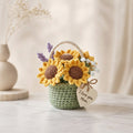 Crochet Sunflower Basket – Handmade Floral Gift for Mom