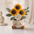Handmade Crochet Sunflower Flower Pot – Retirement Gift & Home Decor