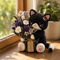 Moon Bloom Crochet Cat – Handmade Magical Floral Gift for Cat Lovers