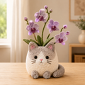 Crochet Ragdoll Cat Orchid Planter