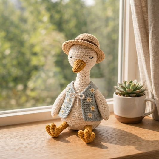 Crochet Goose Doll – Handmade Cottagecore Plush Gift