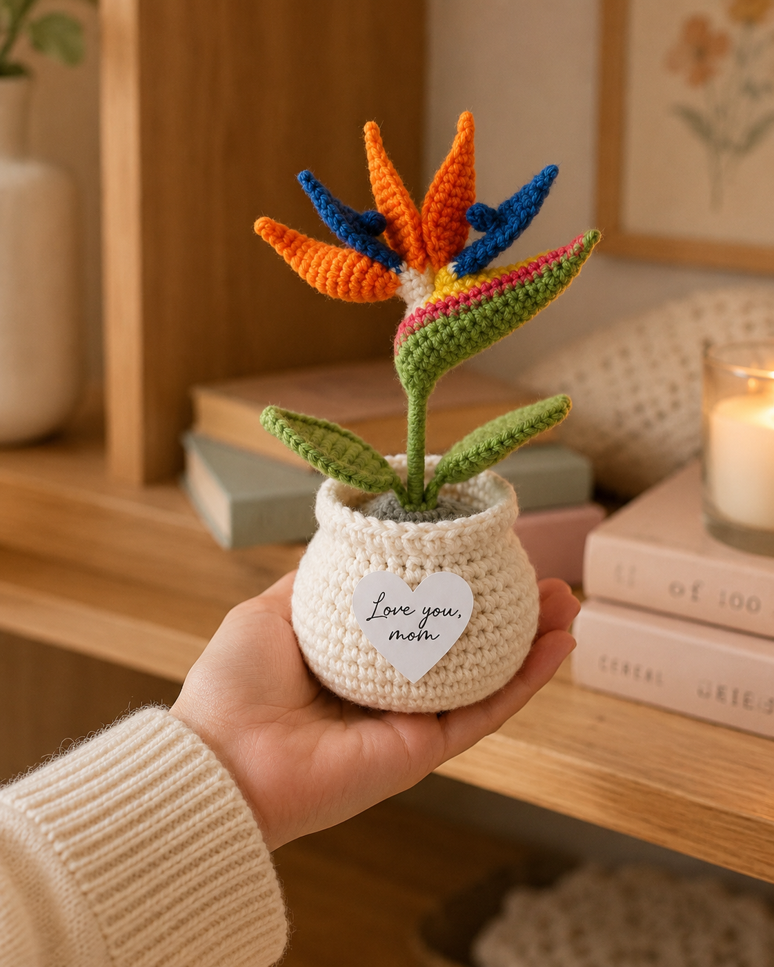 Handmade Crochet Bird of Paradise Flower Pot – Mother's Day Gift