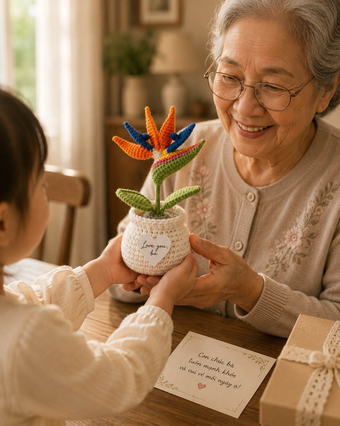 Handmade Crochet Bird of Paradise Flower Pot – Mother's Day Gift