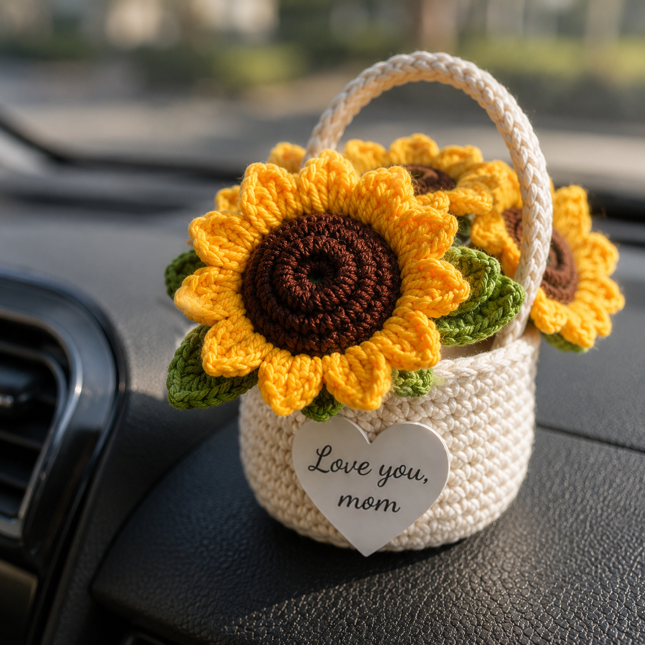 Handmade Crochet Flower Basket – Love You Mom Floral Gift