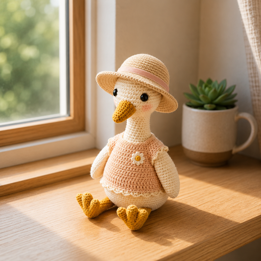 Handmade Crochet Goose Plush – Cottagecore Farmhouse Home Decor