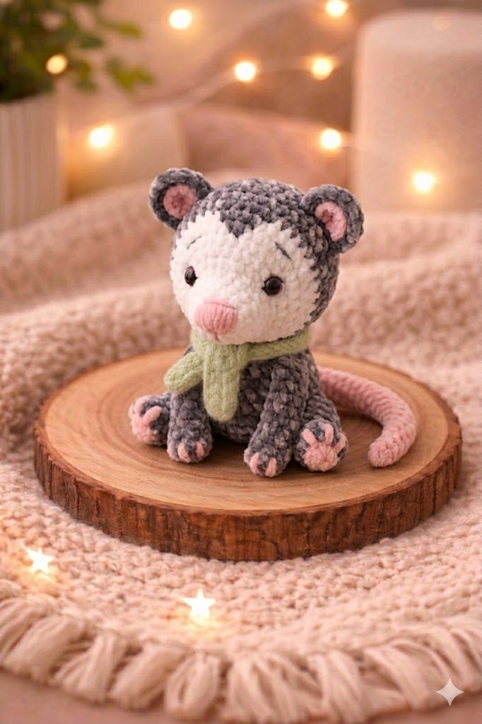 Handmade Crochet Otter Plush with Scarf – Cute Nursery Decor Gift