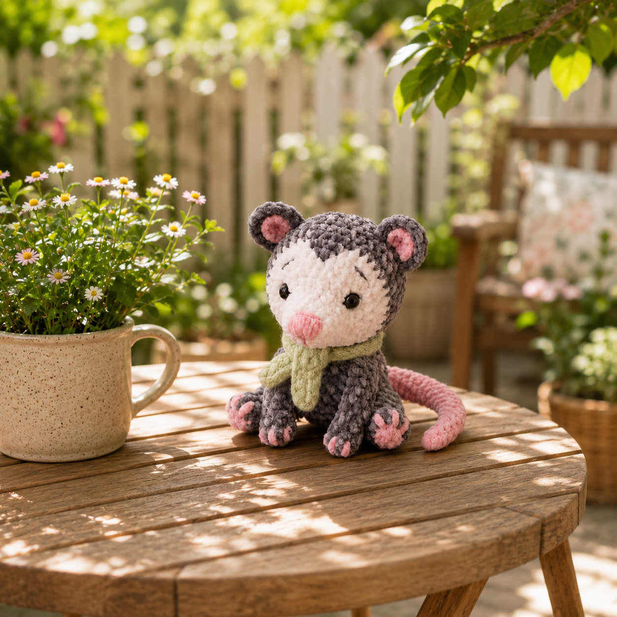Handmade Crochet Otter Plush with Scarf – Cute Nursery Decor Gift