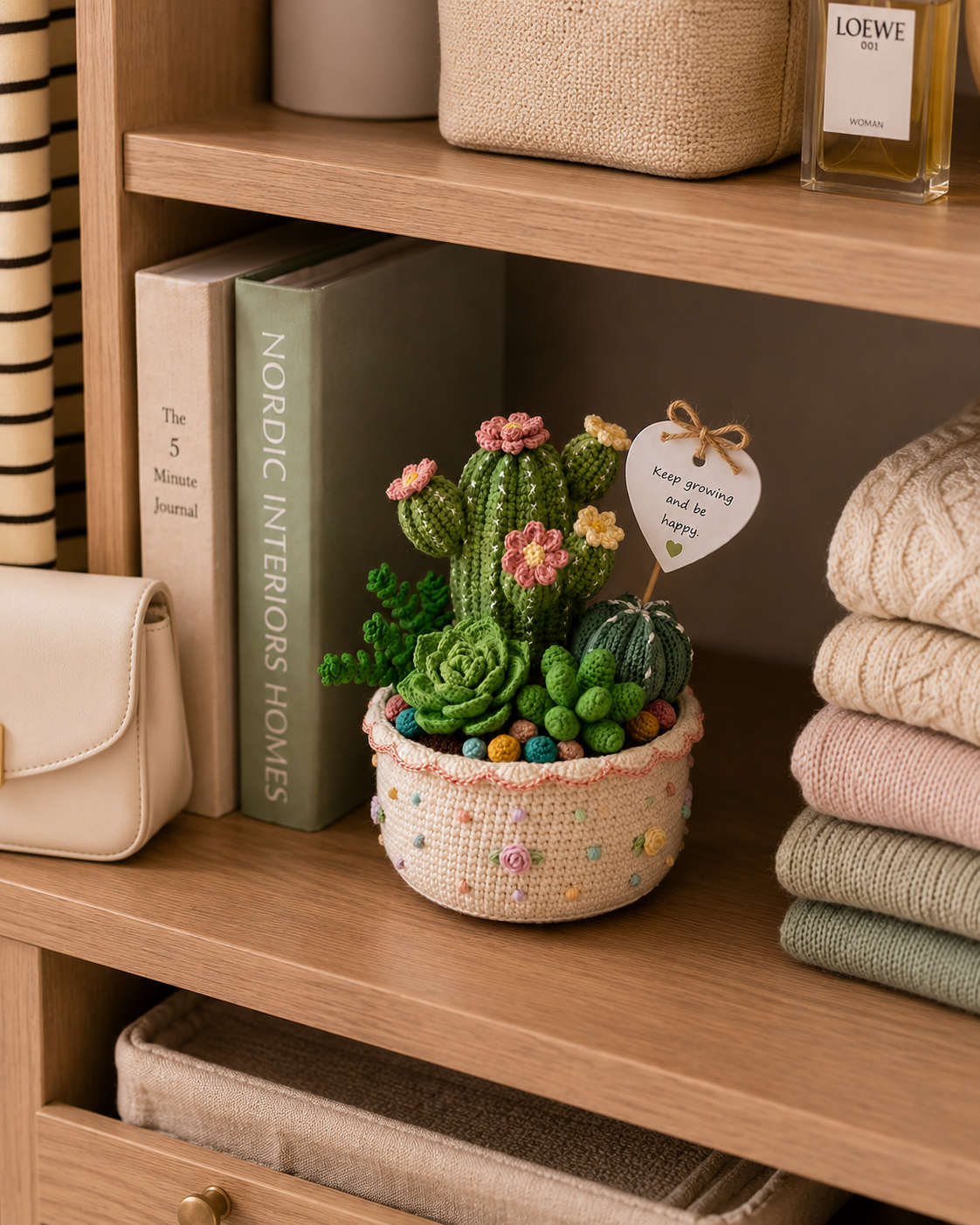 Handmade Crochet Cactus & Succulent Pot – Positive Desk Decor