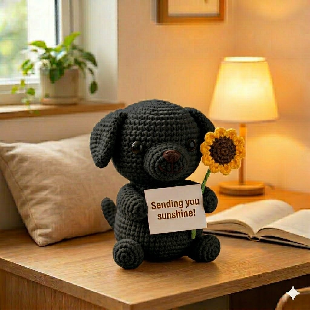 Handmade Crochet Turtle Plush – Positive Emotional Support Desk Decor