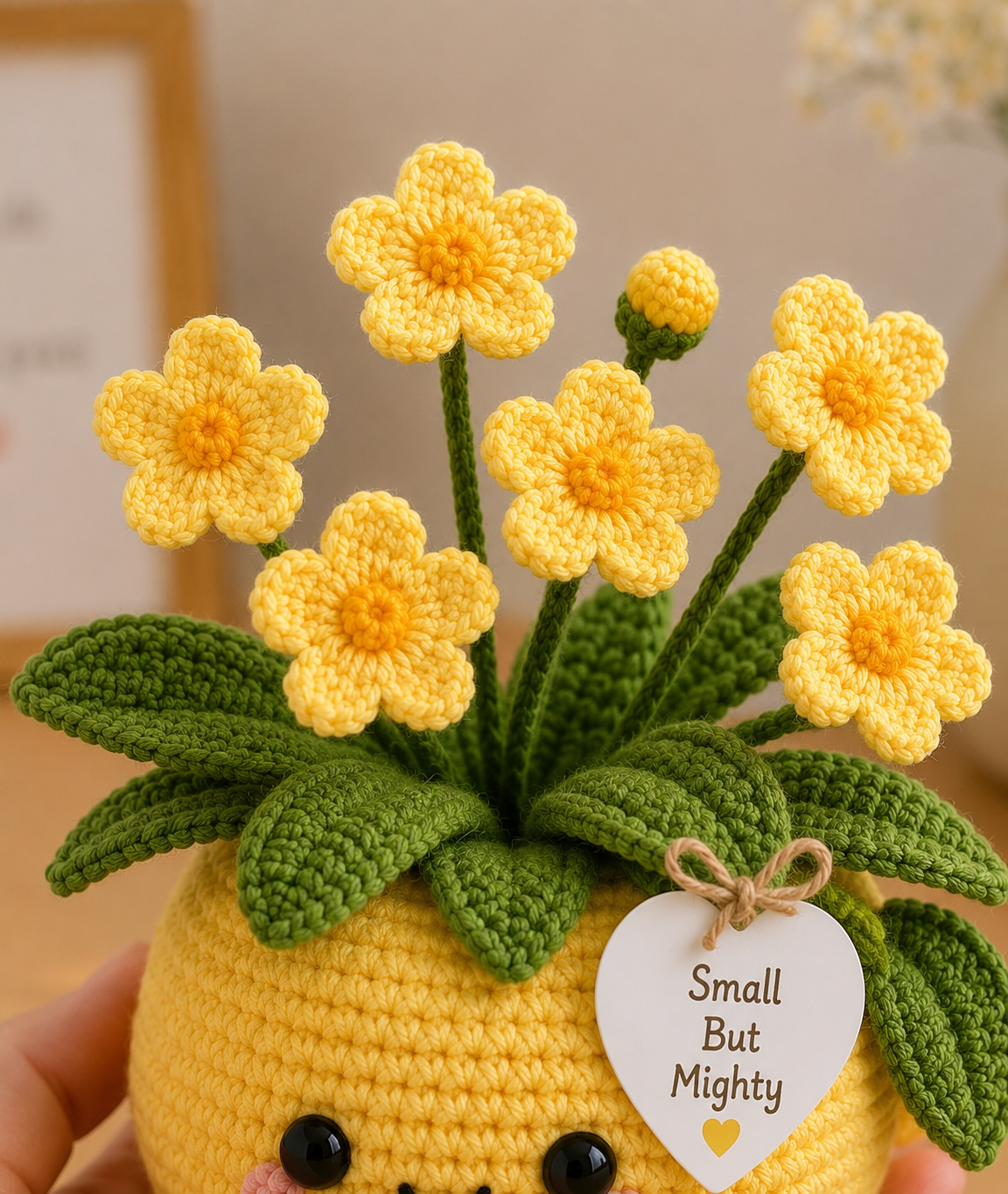 Handmade Crochet Lemon Flower Pot – Small But Mighty Desk Decor