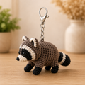 Cute Crochet Raccoon Keychain - Handmade Amigurumi Bag Charm & Accessory