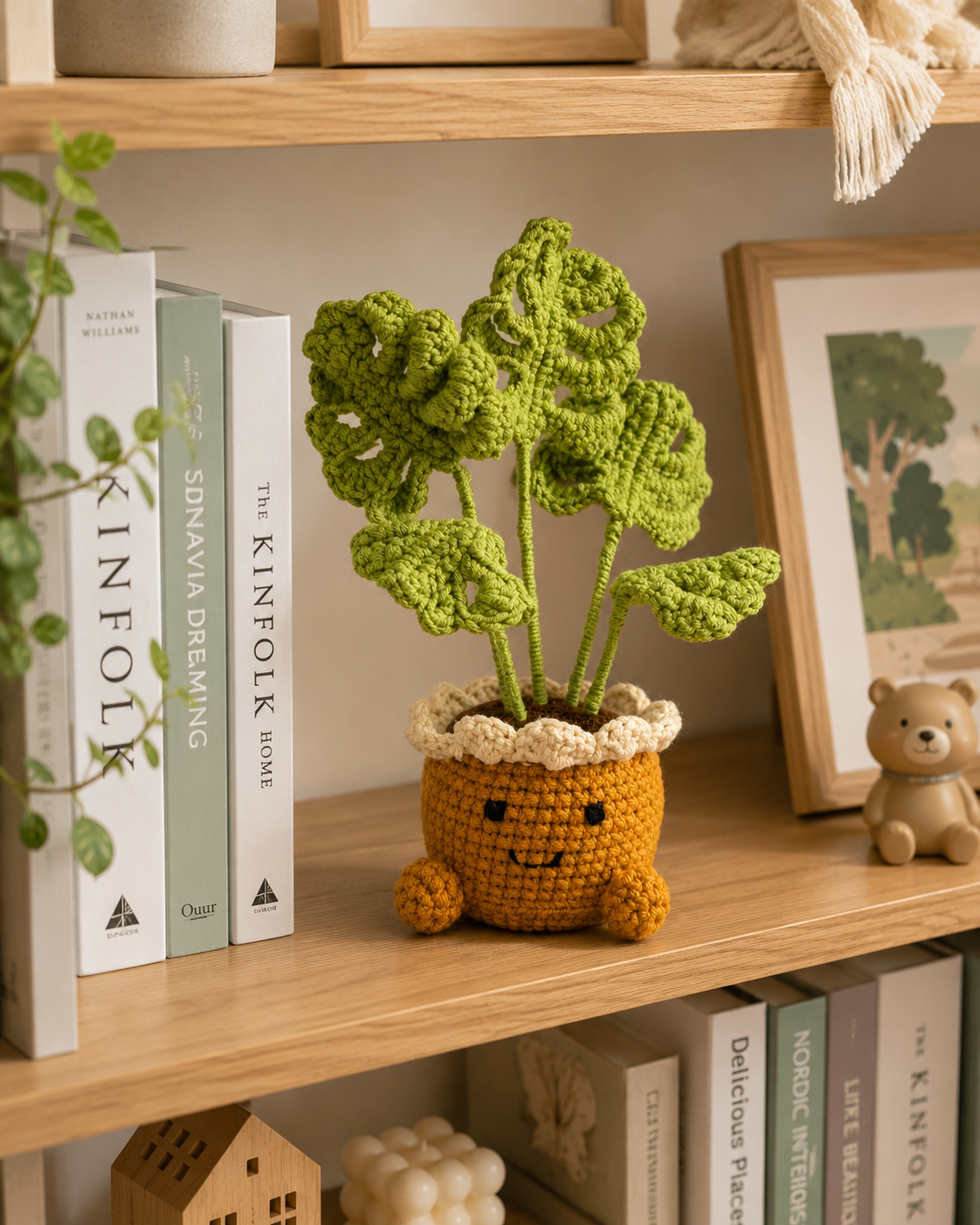 Handmade Crochet Monstera Plant in Cute Pot | Amigurumi Desk Decor