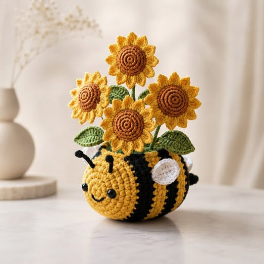 Crochet Animal Flower Pots – Handmade Desk Decor Collection