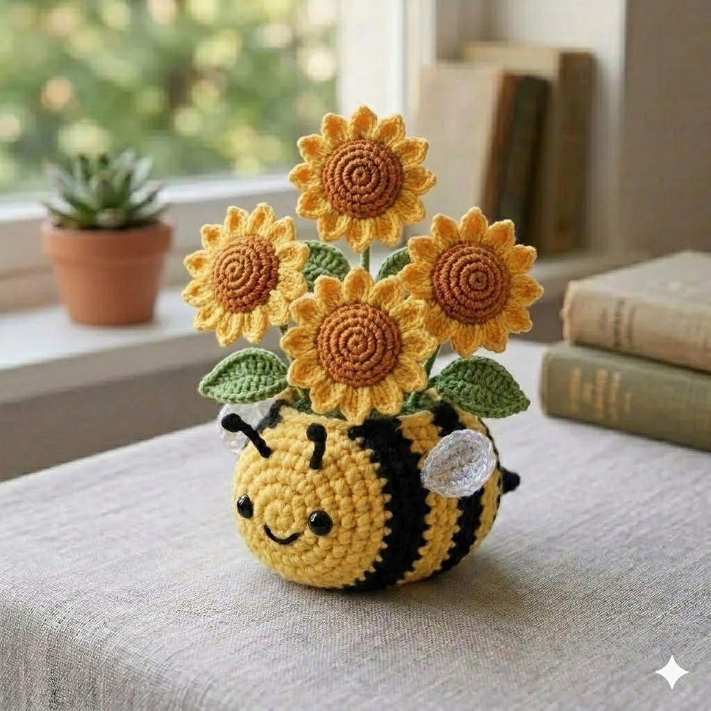Crochet Animal Flower Pots – Handmade Desk Decor Collection