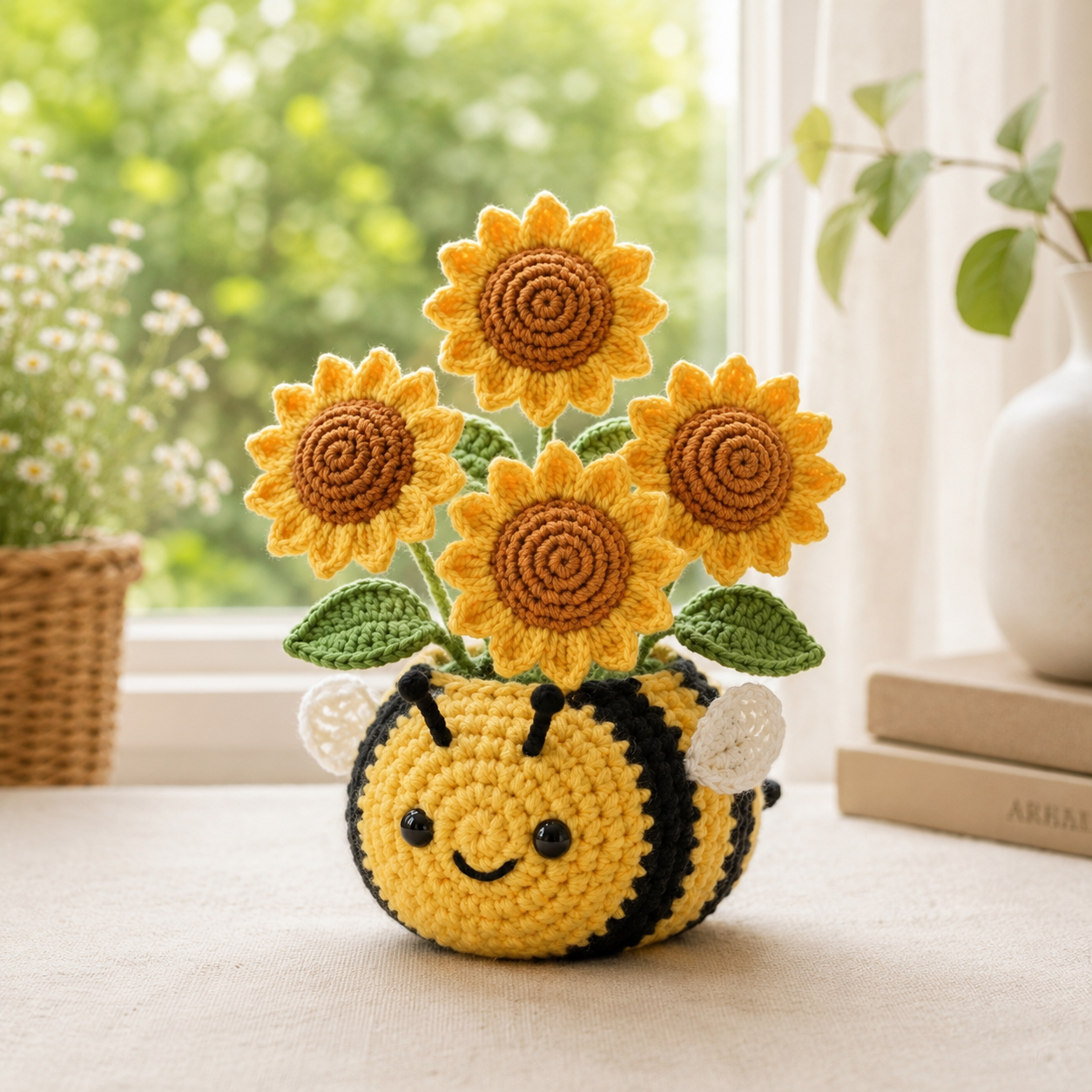 Crochet Animal Flower Pots – Handmade Desk Decor Collection