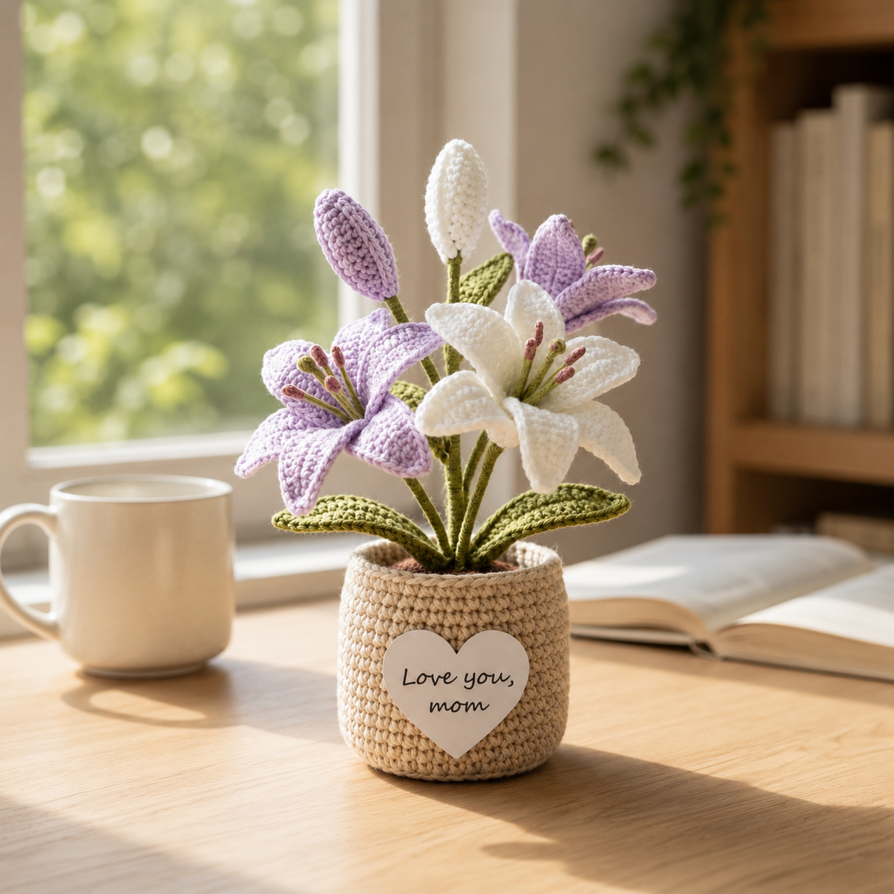 Crochet Mixed Lily Potted Plant – Handmade Personalized Gift for Mom