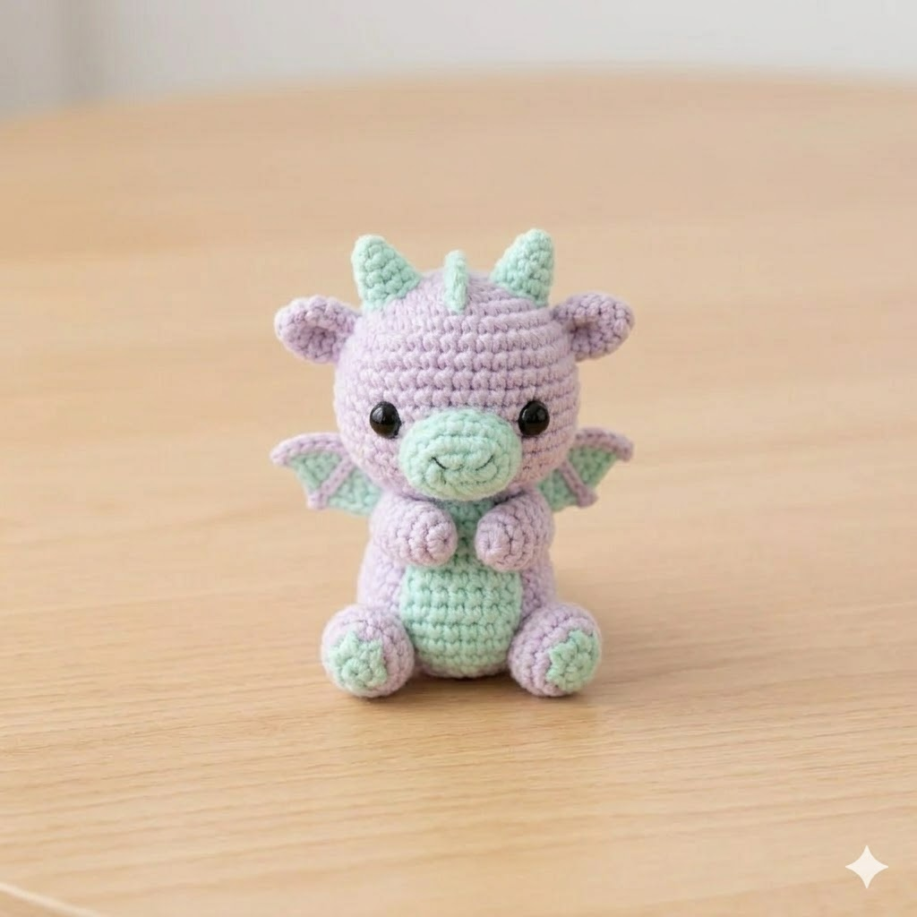 Handmade Crochet Dragon Plush – Cute Amigurumi Toy
