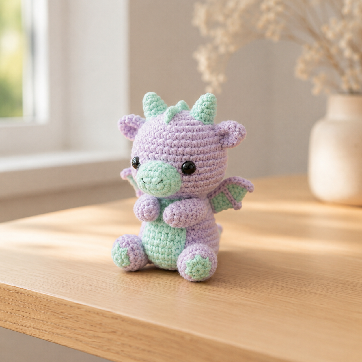 Handmade Crochet Dragon Plush – Cute Amigurumi Toy
