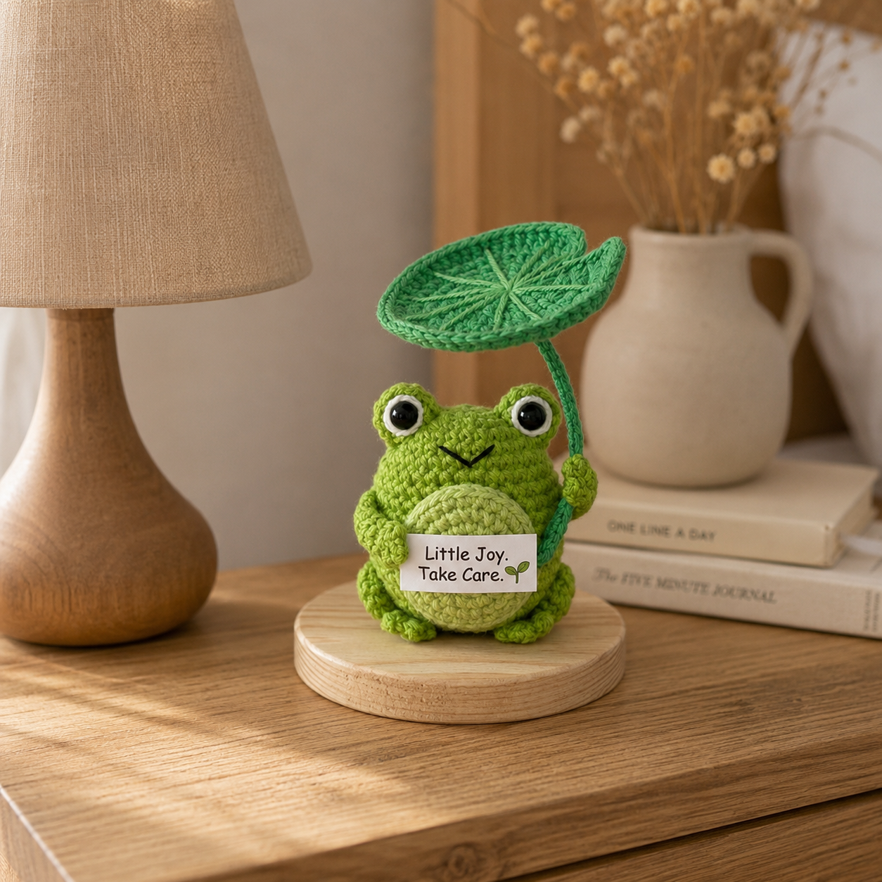 Crochet Frog with Lily Pad – Handmade Positive Gift