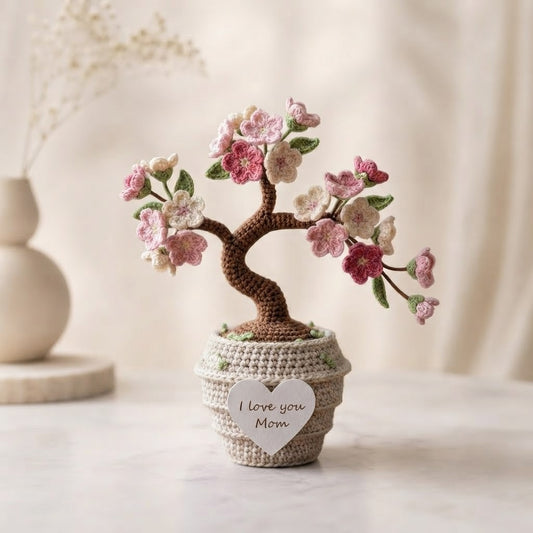 Crochet Cherry Blossom Tree – Handmade Sakura Flower Pot
