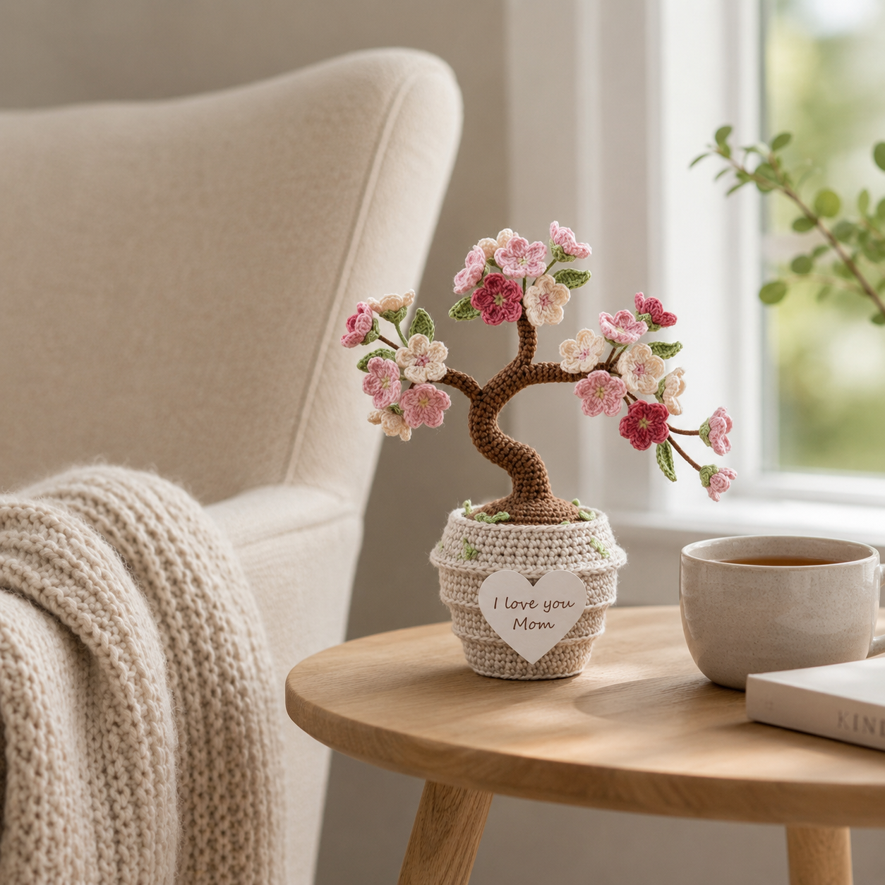 Crochet Cherry Blossom Tree – Handmade Sakura Flower Pot