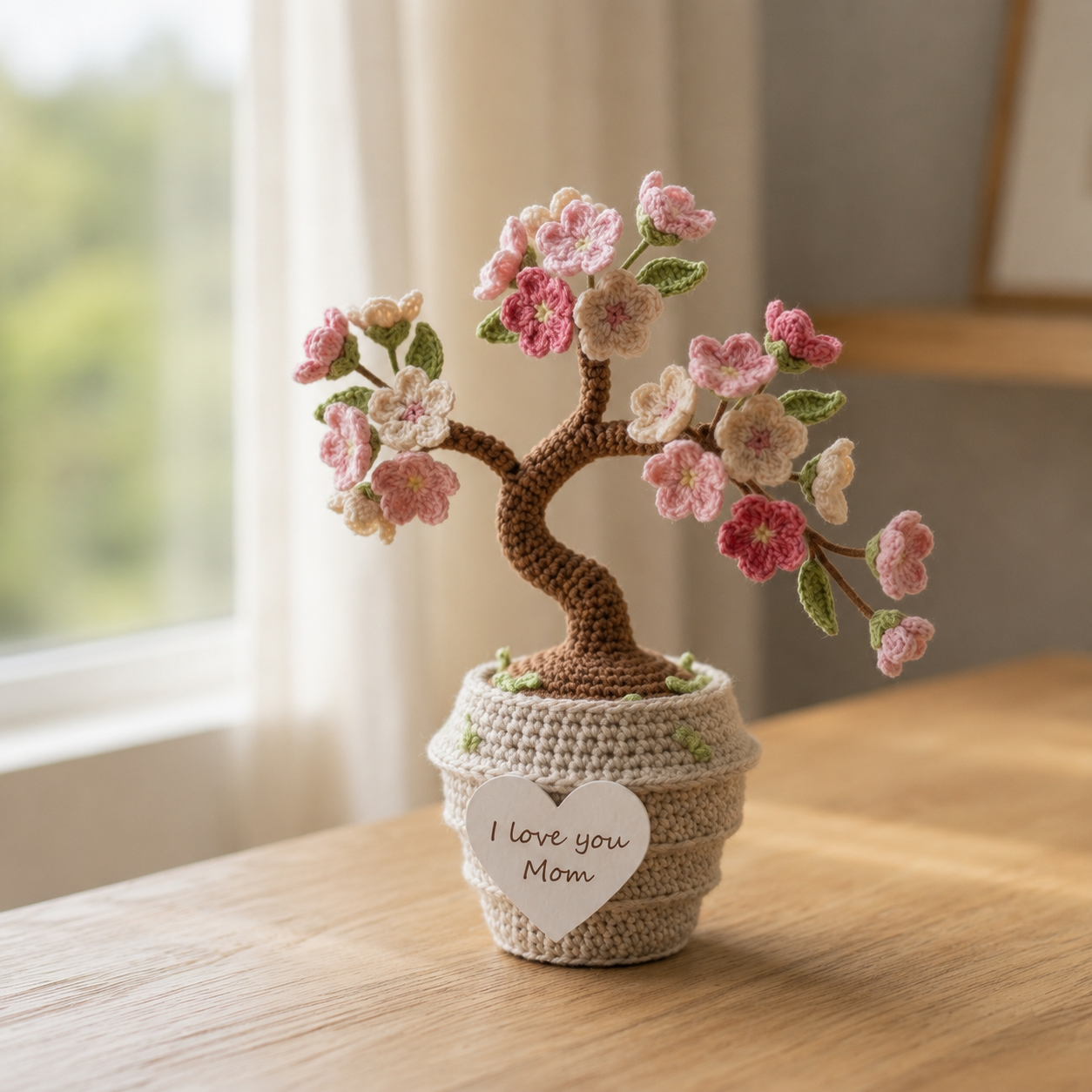 Crochet Cherry Blossom Tree – Handmade Sakura Flower Pot