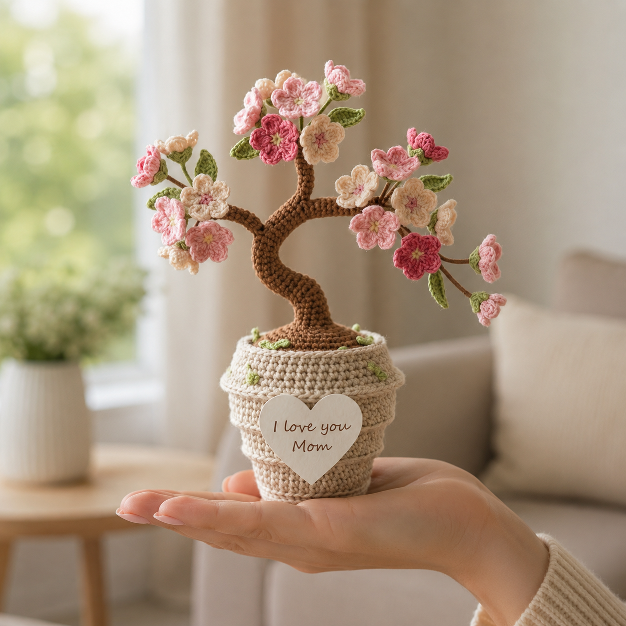 Crochet Cherry Blossom Tree – Handmade Sakura Flower Pot
