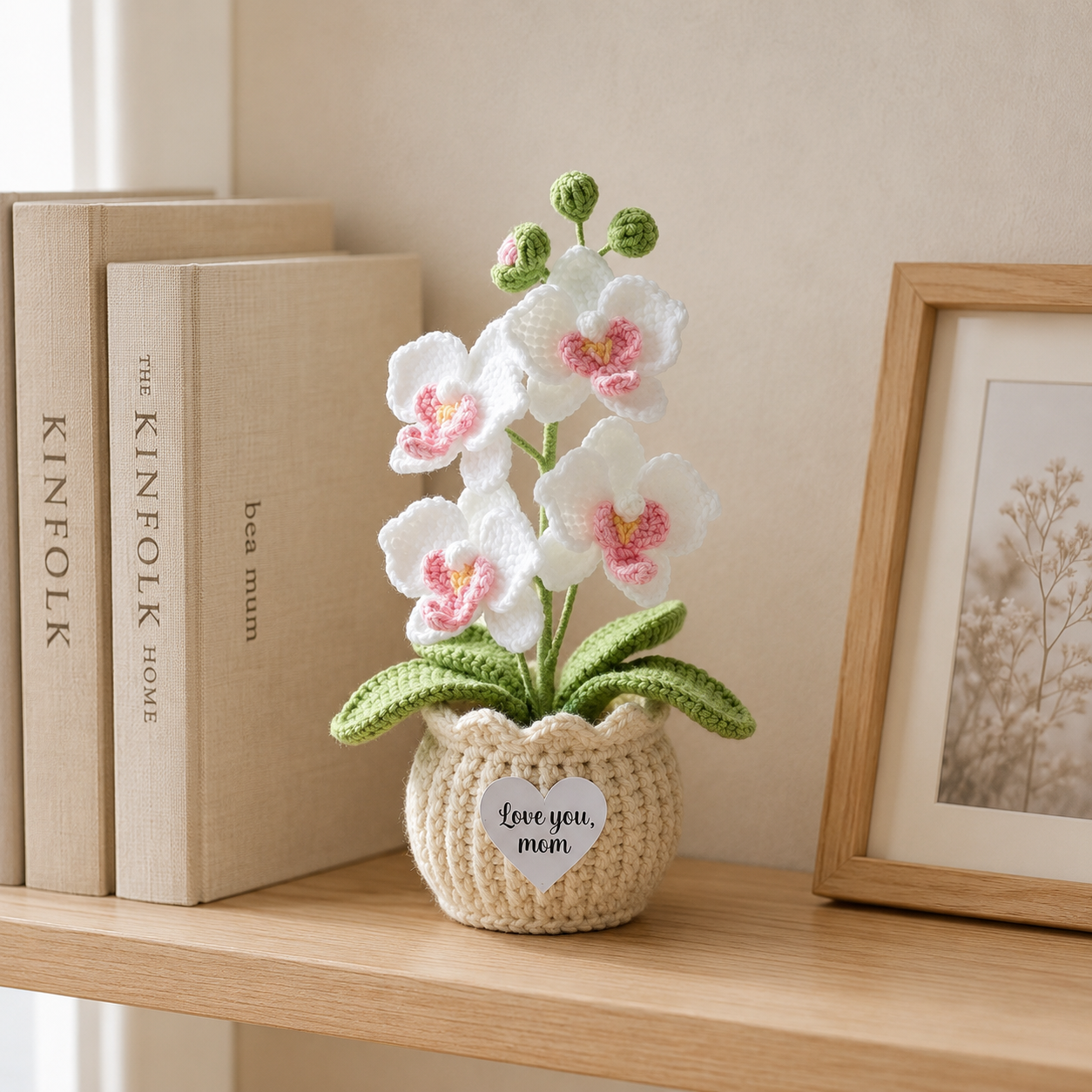Crochet Orchid Pot – Handmade Orchid Flower Gift & Desk Decor