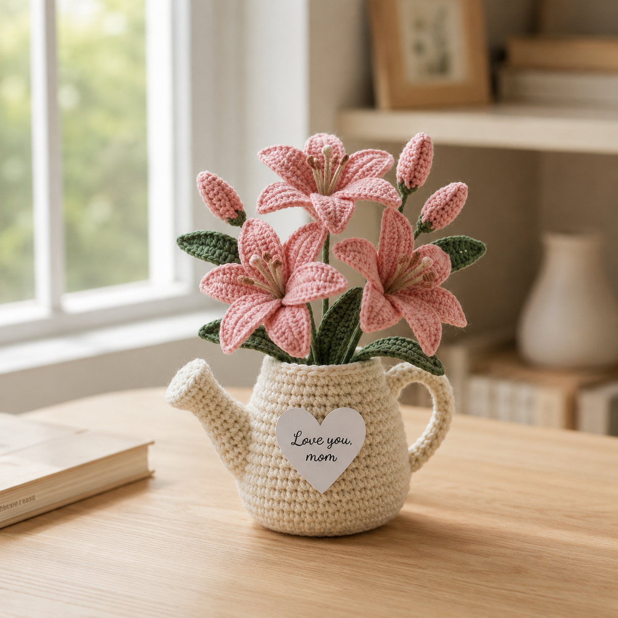Crochet Flower Pot Watering Can – Handmade Mother's Day Gift for Mom