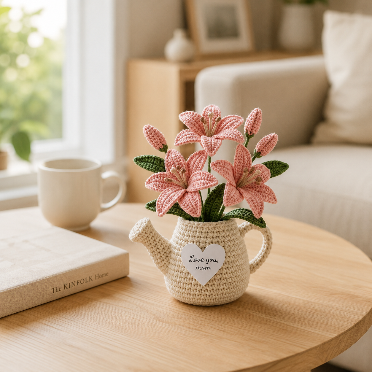 Crochet Flower Pot Watering Can – Handmade Mother's Day Gift for Mom