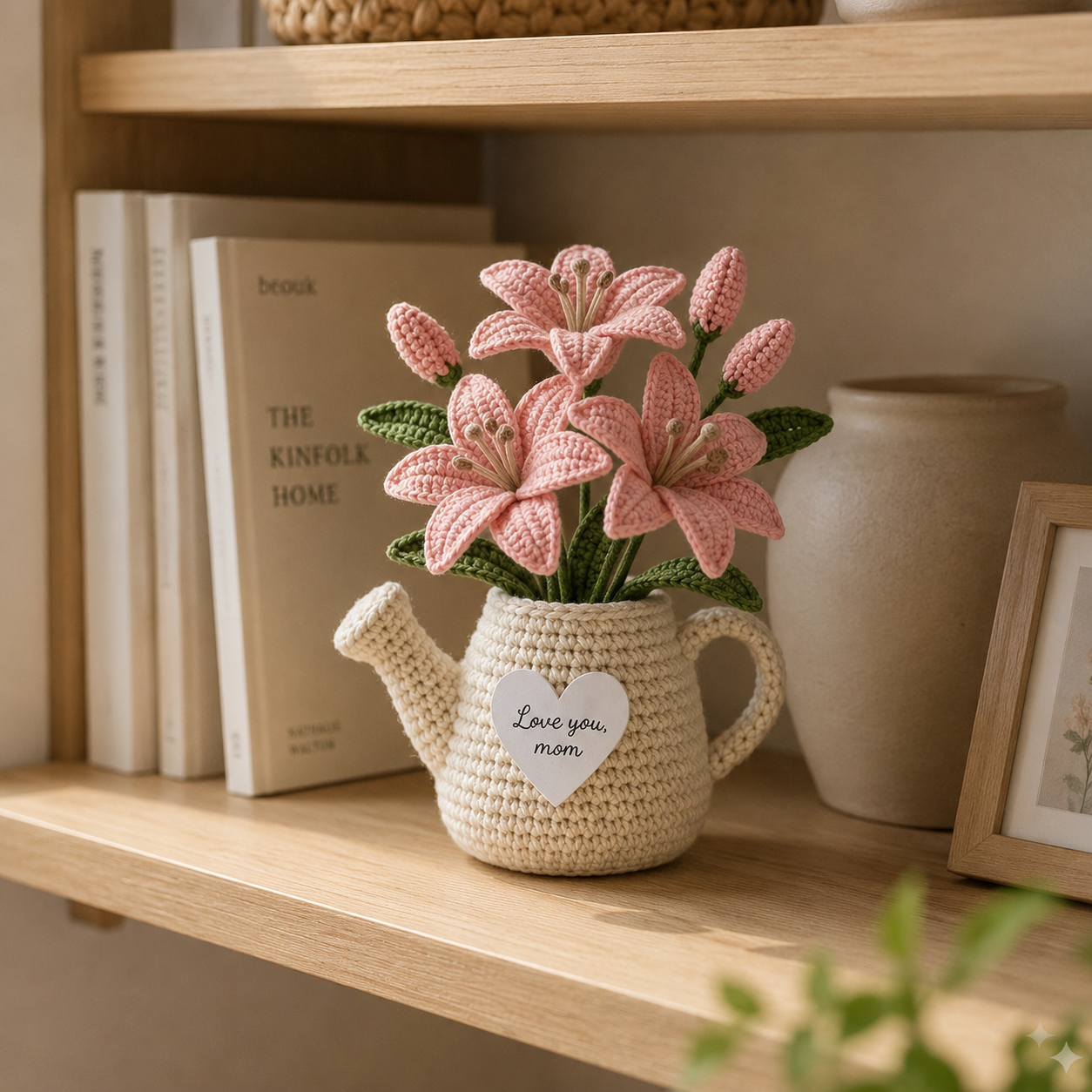 Crochet Flower Pot Watering Can – Handmade Mother's Day Gift for Mom