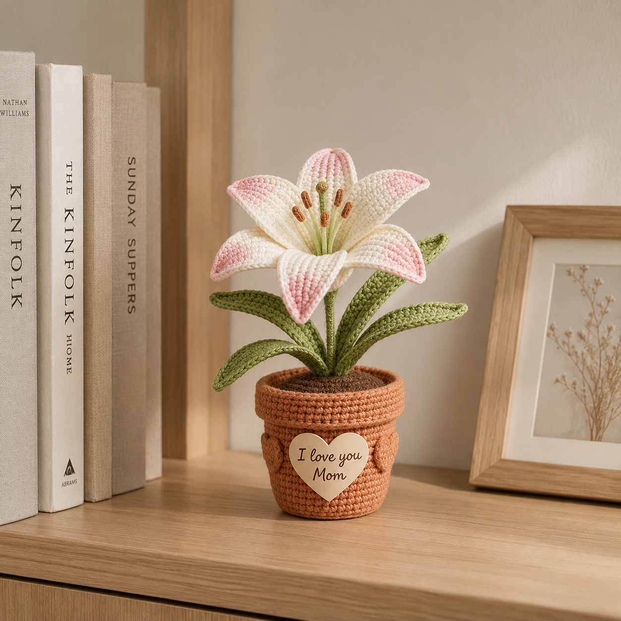 Crochet Lily Flower Pot – Handmade Personalized Gift for Mom