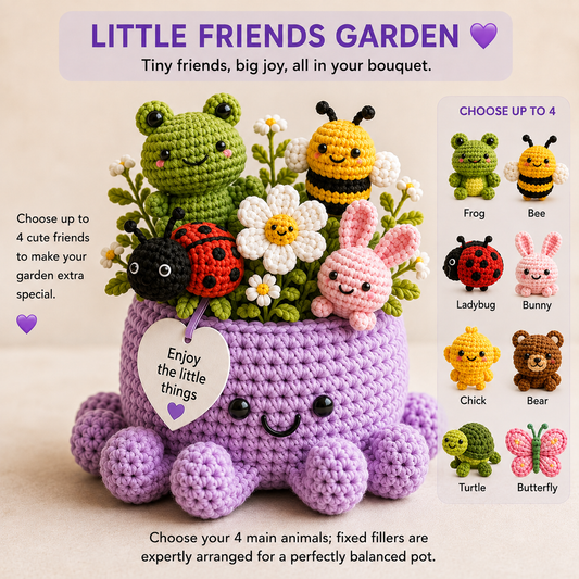 Custom Crochet Animal Bouquet – Personalized Animals  Garden Octopus Pot
