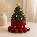 Artisanal Crochet Christmas Tree in Red Pot – Whimsical Holiday Home Decor