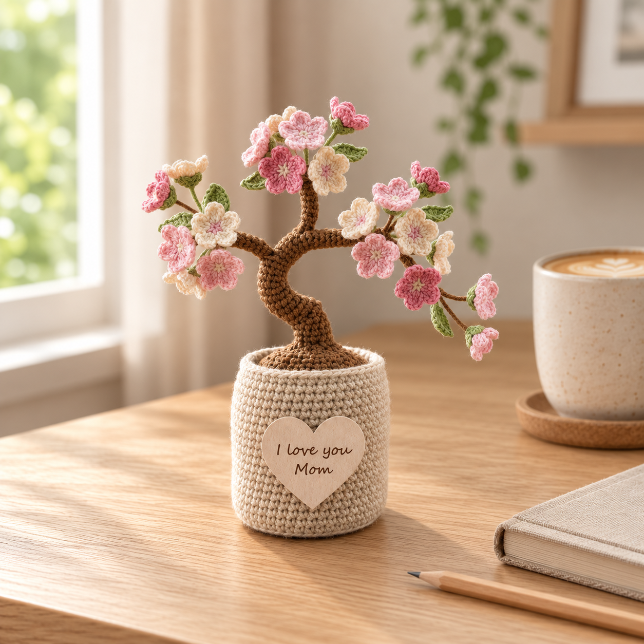 Crochet Cherry Blossom Tree – Handmade Sakura Flower Pot
