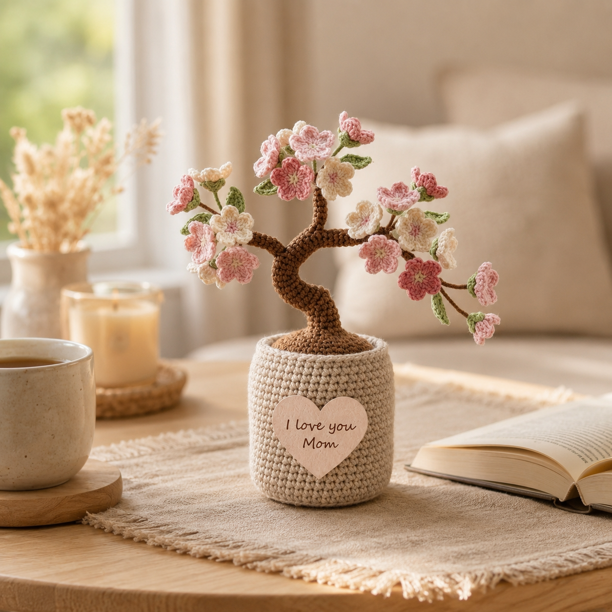 Crochet Cherry Blossom Tree – Handmade Sakura Flower Pot