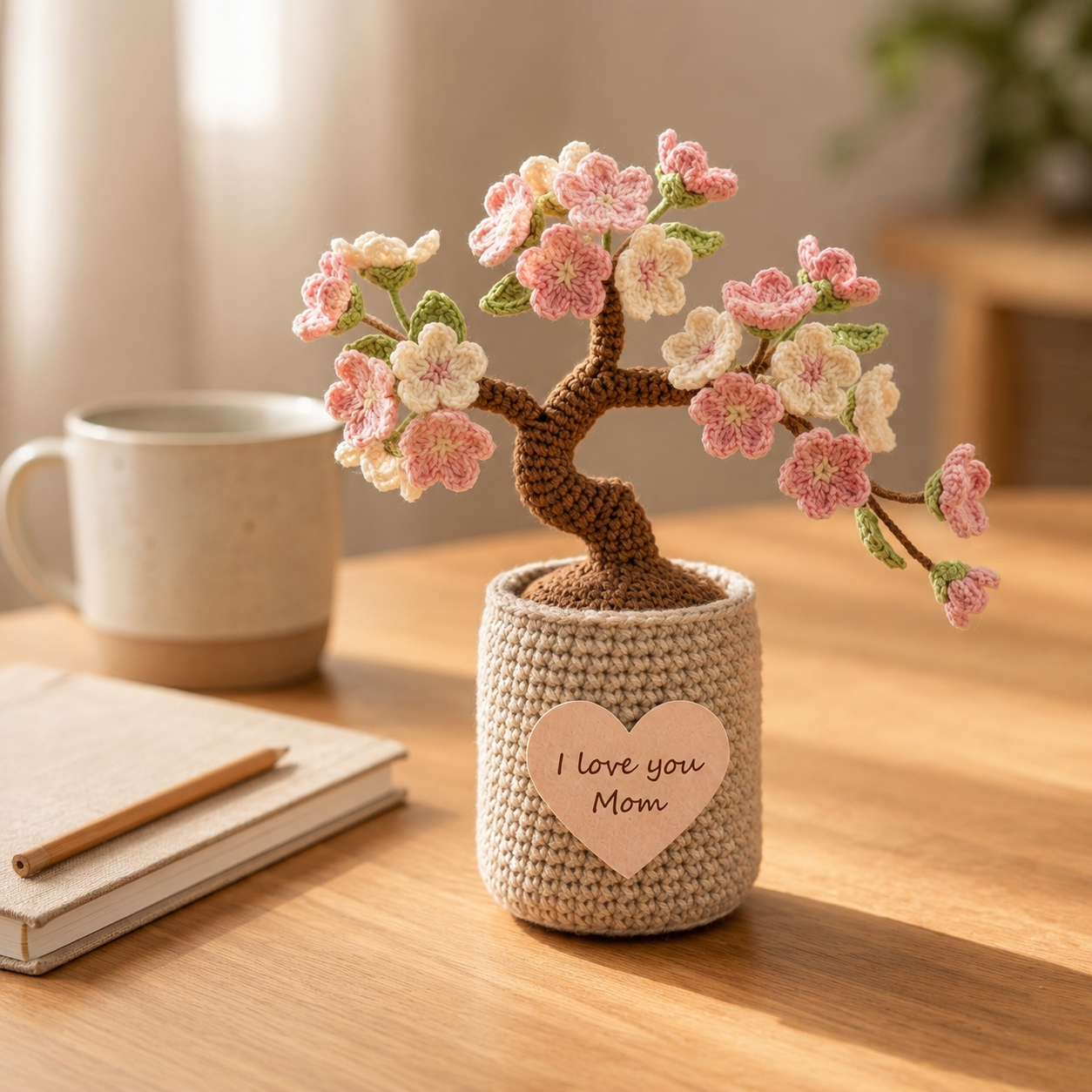 Crochet Cherry Blossom Tree – Handmade Sakura Flower Pot